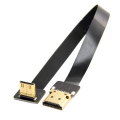 JSER CYFPV 90 Degree Up Angled FPV Mini HDMI Male 20CM, Black 20cm