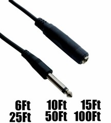 6 10 15 25 50 100FT 1/4″ 6.35mm Mono Male to Female Audio Extension Cable Cord