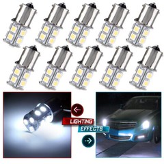 10x Super Bright White 1156 RV Trailer 13-SMD LED 1141 Interior Light Bulbs Lamp