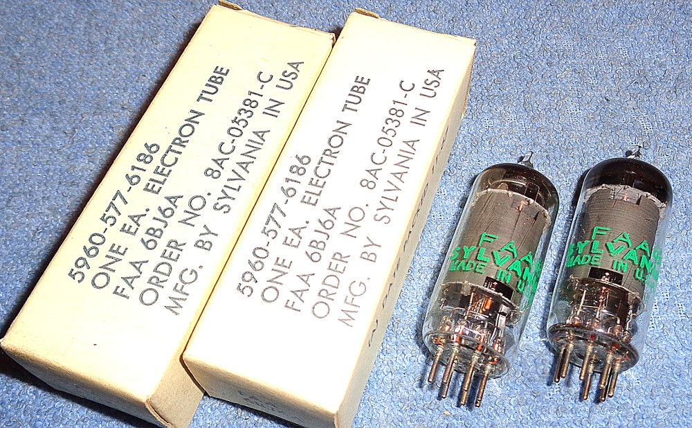 2 NOS Sylvania FAA 6BJ6A Vacuum Tubes – 1960’s Vintage RF Amplifier Pentodes