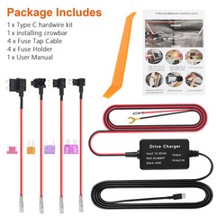 Universal Dash Cam Hardwire Kit Mini Type C Hard Wire Cable Fuse for Car SUV DVR