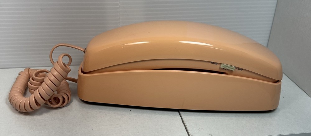 Vintage AT&T Trimline Phone 210 Touch Tone Push Button Corded Peach