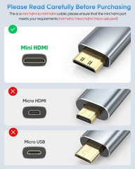 4K Mini HDMI to Mini HDMI Cable 3.3FT, HDMI Mini Cable 4K60Hz, 2K120Hz, 1080P…