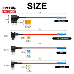16 Pack 4 Types Fuse Tap Upgraded 12V Car Add a Circuit Fuse Tap Kit Micro2