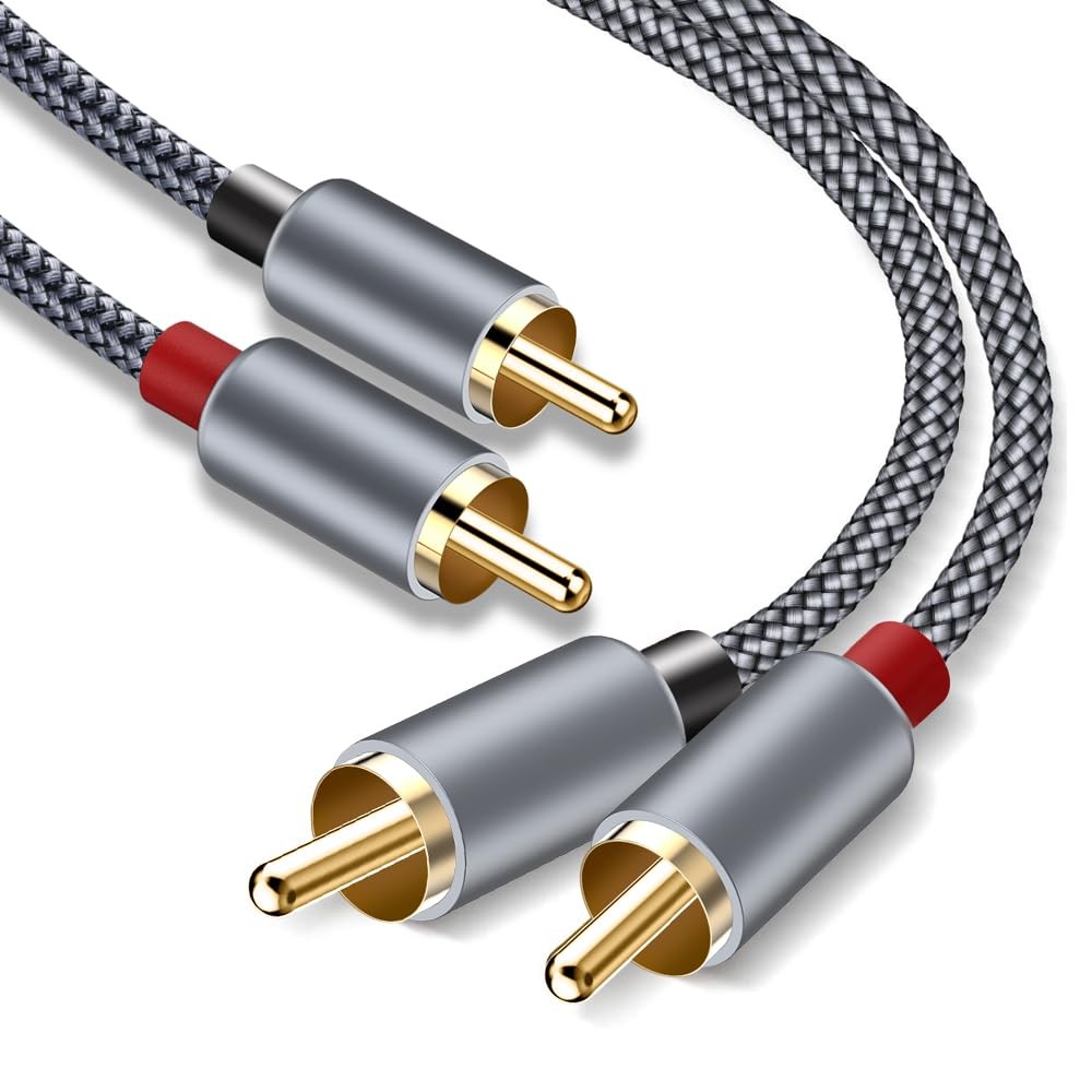 Goalfish RCA Cable, 15FT RCA Male to Male Audio Stereo Subwoofer Cable [2Pack…