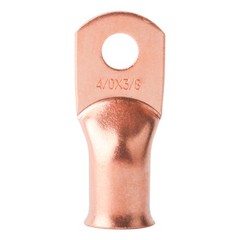 1-10pcs Copper Ends Crimp Lugs 4/0AWG Cable Connector 3/8″ Ring Battery Terminal