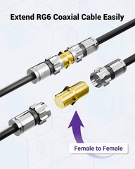 Compact Female Coaxial Connector Extender – 2-Pack for Home Entertainment