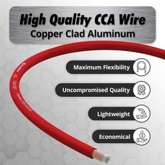 10 Gauge 25ft Power Ground Wire CCA 10 AWG Cable for Car Audio Amp Trailer Red