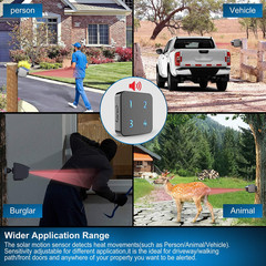 Solar Driveway Alarm- 1/4 Mile Long Transmission Range-1 Receiver+2 Sensors | So