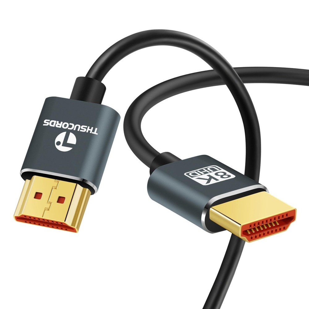 Thsucords Ultra Thin 8K 4K HDMI Cables 10FT, Slim & Flexible 1-PACK
