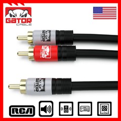 2 RCA to 1 RCA Male Subwoofer Audio Splitter Y Cable Stereo Bass Bi-Direction