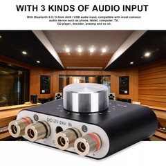 Black Mini Bluetooth 5.0 Digital Power Amplifier HiFi Stereo Audio 50W+50W