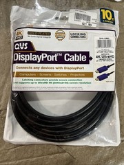 New Lifetime Gold Plated QVS DisplayPort Cable 4K 1080p/3d Any Device 10ft
