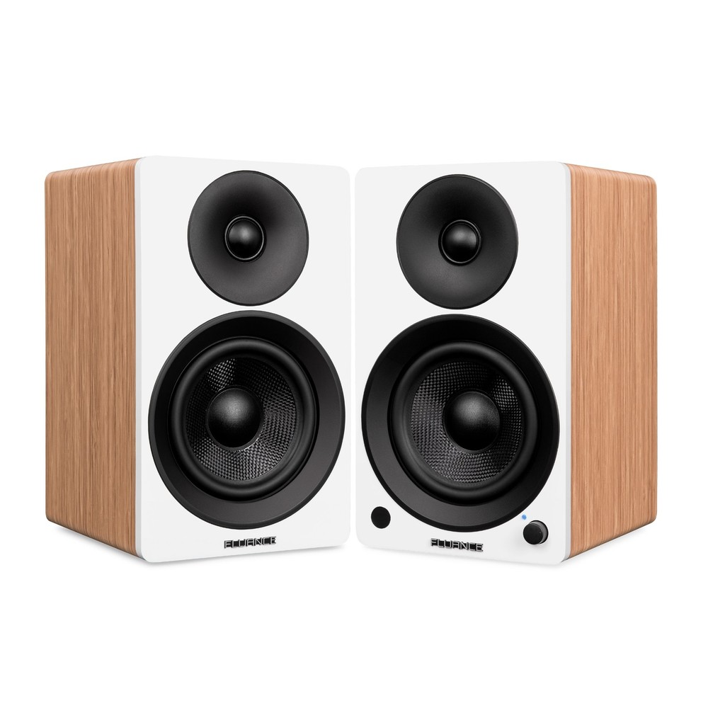 Fluance Powered 6.5” Stereo Bookshelf Speakers for Turntable, TV PC & Bluetooth