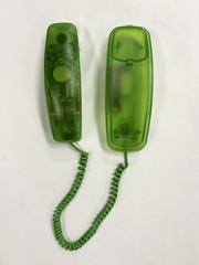 Vintage 1990s Conairphone Trimline Corded Telephone Green Transparent NOT TESTED