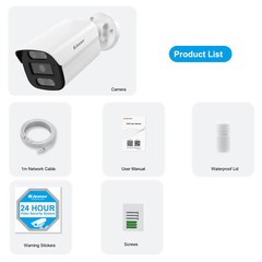 Jennov 4K 8MP PoE IP Camera Weatherproof CCTV Security Camera Night Vision Audio