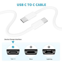 2-pack 60W USB C to USB C Fast Charger Cable for Apple iPhone 16/15/iPad Pro