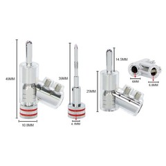 8PCS Hi-End Rhodium / Gold Plated Lock Banana Plug Audio Speaker Cable Connector