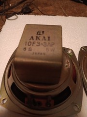 Akai x-1800SD Reel-to-Reel Speakers 10F3-3AP 8-OHM 5-watt