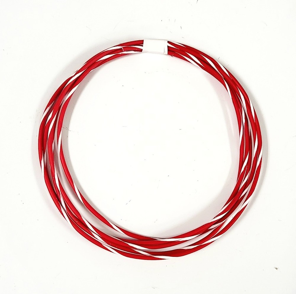 25 FEET AUTOMOTIVE WIRE 18 AWG HIGH TEMP TXL WIRE RED WITH WHITE STRIPE