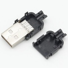 10 Sets DIY USB 2.0 Type A Male 4 Pin Plug Socket Solder Adapter