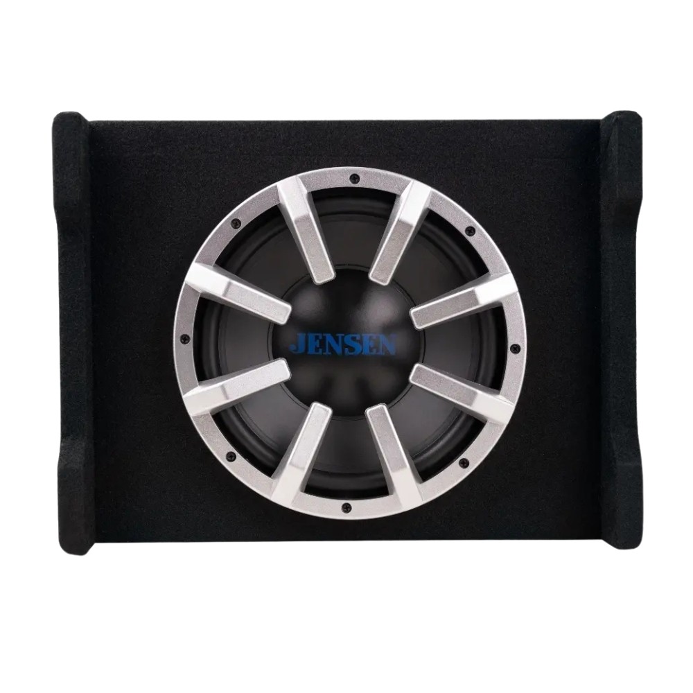 Jensen JW10A 10″ 100 Watts RMS Subwoofer with Vented Enclosure and Built-In Amp