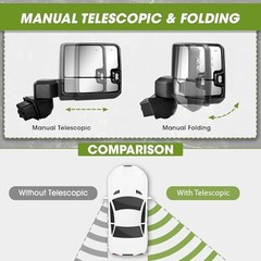 Towing Mirror for Chevy Silverado/GMC Sierra 2500HD 3500HD Textured Black