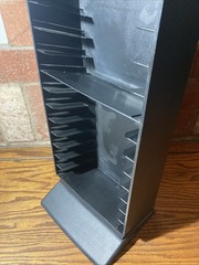 Vintage Laserline 25 VHS Tape Tower Storage Rack Black Plastic Video Movie Tower