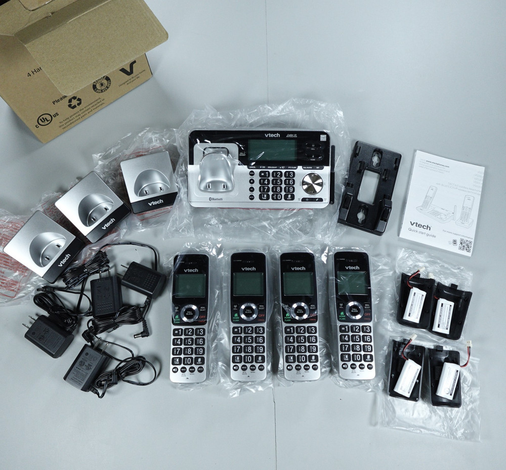 VTech Cordless Phone Answering System Bluetooth Call Block 4 Handsets VS113-4