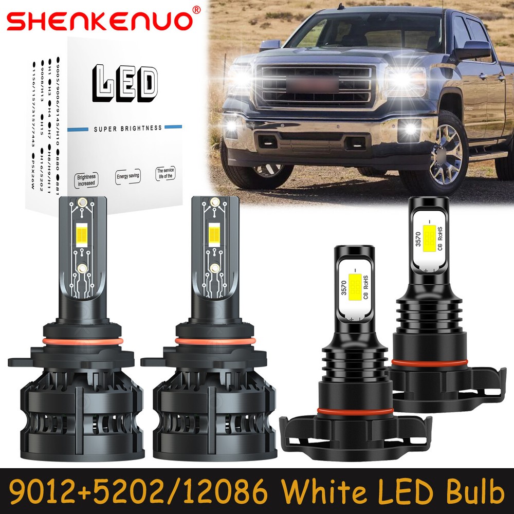 For GMC Sierra 1500 2014-2015 LED Headlights Bulbs High Low Beam Fog Light Z8