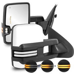 2PCS Towing Mirrors Power Heated Compatible for 1999-2002 Chevy Painted White