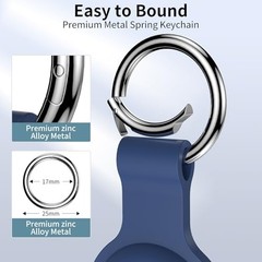 Compatible with AirTag Holder Case Keychain 4 Pack, for Black/White/Blue/Red