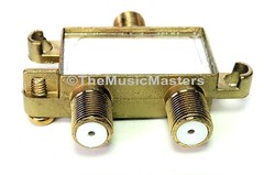 2-Way Coaxial CABLE SPLITTER Digital HDTV Satellite Wire F Type 1-2 Coax Adapter