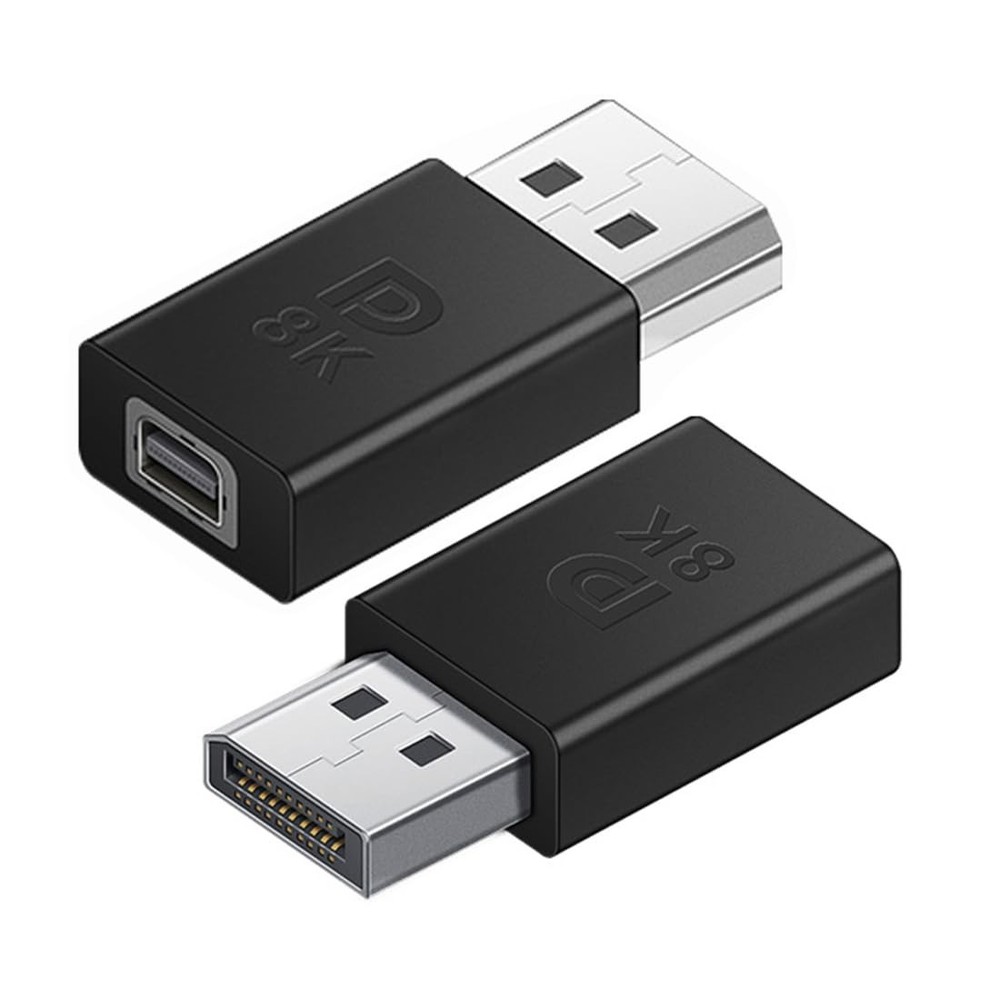 8K DP to Mini DP Adapter 2 Pack DisplayPort Male to Mini DP Female Straight
