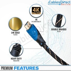 4K Gold HDMI Cable 2.0 3d Lot Length 3ft 6ft 10ft 20ft 30ft 40ft 50ft 100ft