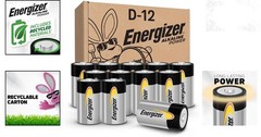 12 Pack D Batteries Alkaline Power Size D for Household Use