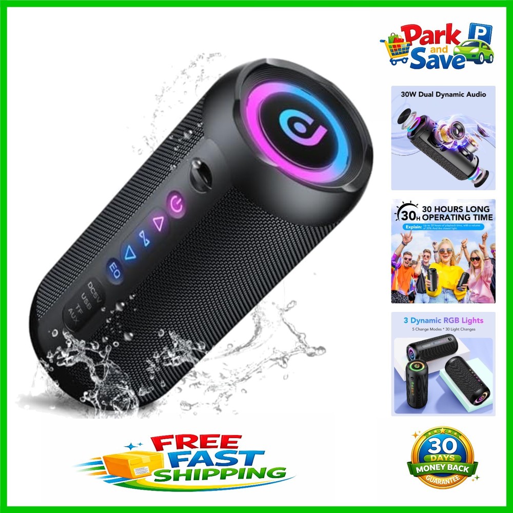 Gift-Worthy Portable Bluetooth Speaker – 30 Hours of Playtime & Dual Drivers