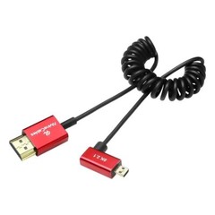8K 2.1 Micro HDMI Right Angle to HDMI Ultra-Thin Coiled Cable for Atomos Ninja V