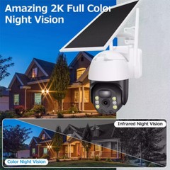 2Pack Solar Security Cameras System Wireless Outdoor Battery Powered WiFi Camera