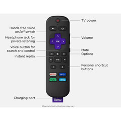 USED – Roku Voice Remote Pro Rechargeable with TV controls, lost remote