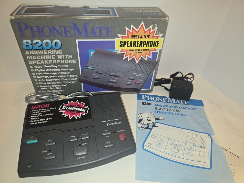 Vintage Phonemate Answering Machine 8200 Works, In Original Box