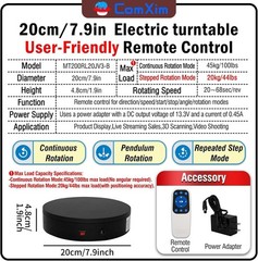 Remote Motorized Electric Turntable Rotating Display Stand Spinning Rotating …