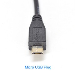 5pcs 1Ft Micro USB Male Plug Cable 2 wires Power Pigtail Cable DC Cord DIY US