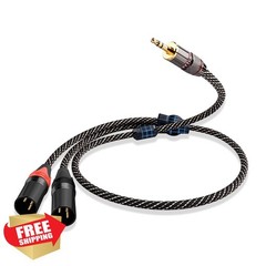 YYTCG 3.5mm to Dual XLR Cable 2m OFC Nylon Braid Audio Splitter