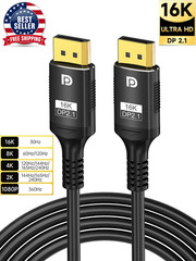 Displayport 2.1 16K DP Cable 8K@120Hz/60Hz 4K@240Hz 80Gbps HDR Video Audio Cable