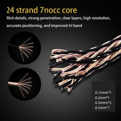 24 strand 7N OCC Bi-wire HIFI Speaker Cable Audio Bi Wiring Cables Banana Plug