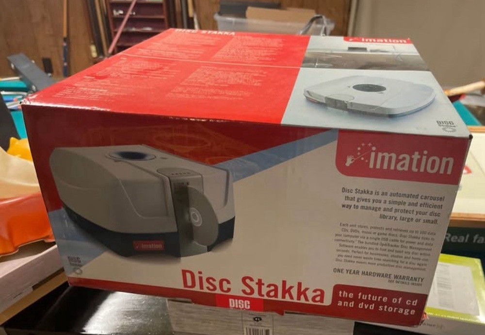 Imation Disc Stakka Automated CD/DVD/Blu-ray Storage Box Gray Rigid Plastic