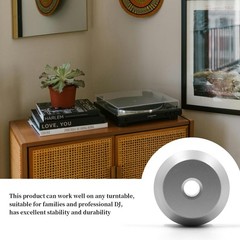 Silver 45 Record Adapter 7 Inch Vinyl Insert Player Turntable Solid Aluminum