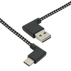 90° Angle USB 2.0 Type-A Male to Type C Male Data Sync Charge Cable Converters