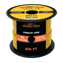 BEST CONNECTIONS Automotive Primary Wire – 100ft Various Color & Gauge Options